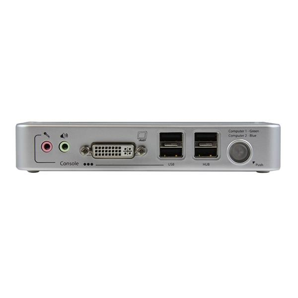StarTech.com 2 Port USB DVI KVM Switch Kit with Cables USB 2.0 Hub & Audio – image 2