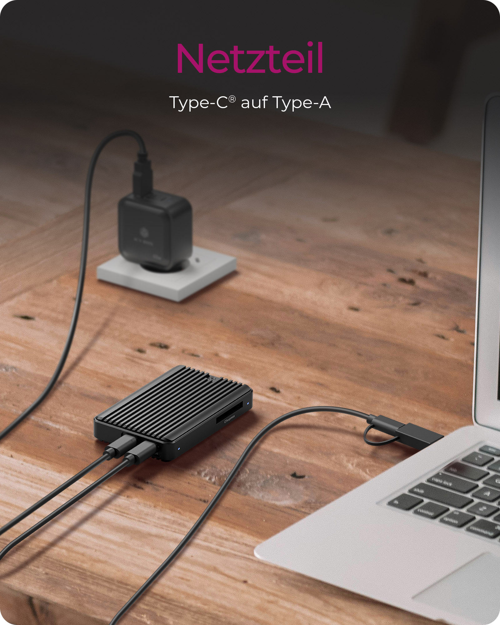 Geh.IcyBox M.2NVMe/SATA SSD mit CFexpress Type-B Kartenleser