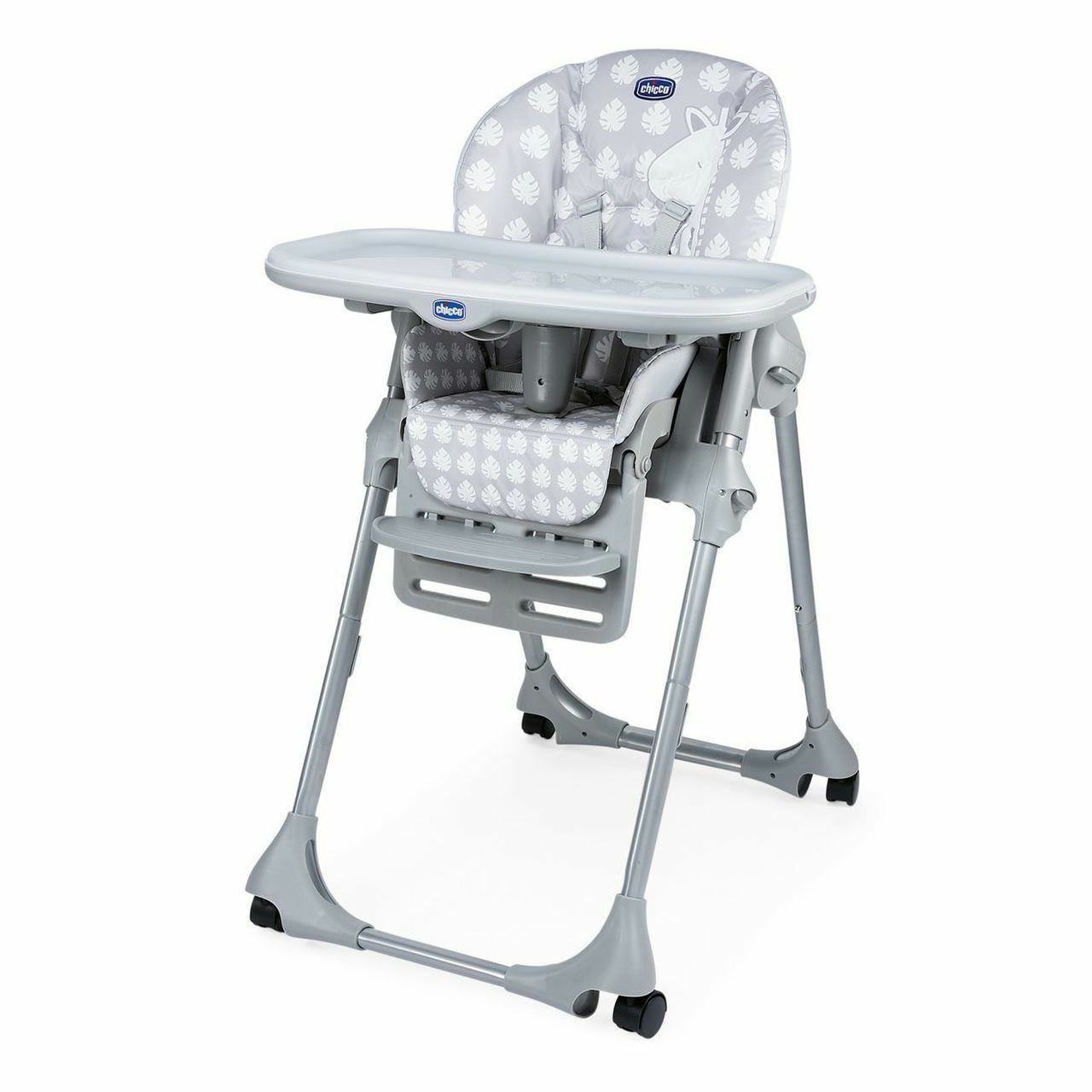 Chicco 04079565840000 Geleneksel Mama Sandalyesi, Gri, 3 Noktalı Kemer, Ayarlanabilir ve Çıkarılabilir Tepsi