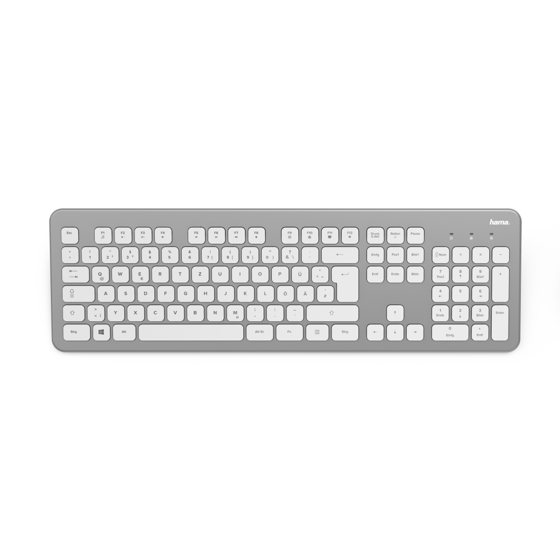 Hama KW-700 keyboard Office RF Wireless QWERTZ German Silver, White – image 2