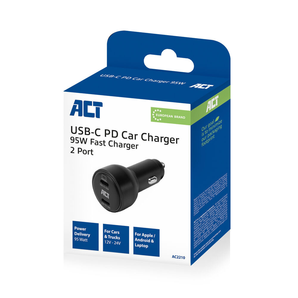 ACT 2-port USB-C Fast Car Charger – image 7