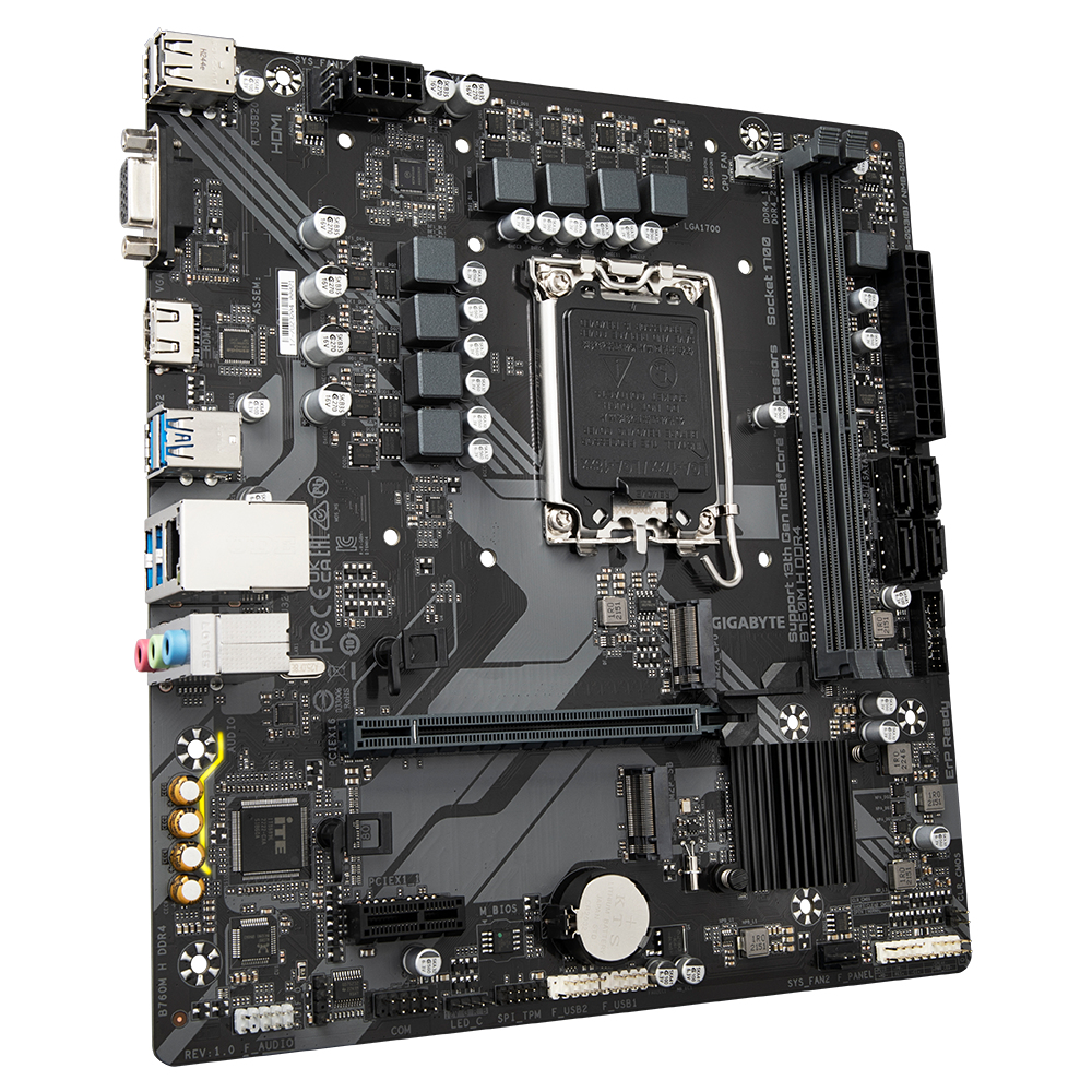 Tarjeta Madre Gigabyte B760M H DDR4 - Socket 1700 - 2x DDR4 - 2133/2933/3200MHz - HDMI - VGA - USB 2.0/3.2 - Micro ATX - B760M H DDR4 Tarjeta Madre Gigabyte B760M H DDR4 - Socket 1700 - 2x DDR4 - 2133/2933/3200MHz - HDMI - VGA - USB 2.0/3.2 - Micro ATX - B760M H DDR4
