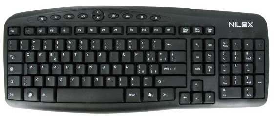 Nilox 10NXKB3526001 keyboard USB + PS/2 Black