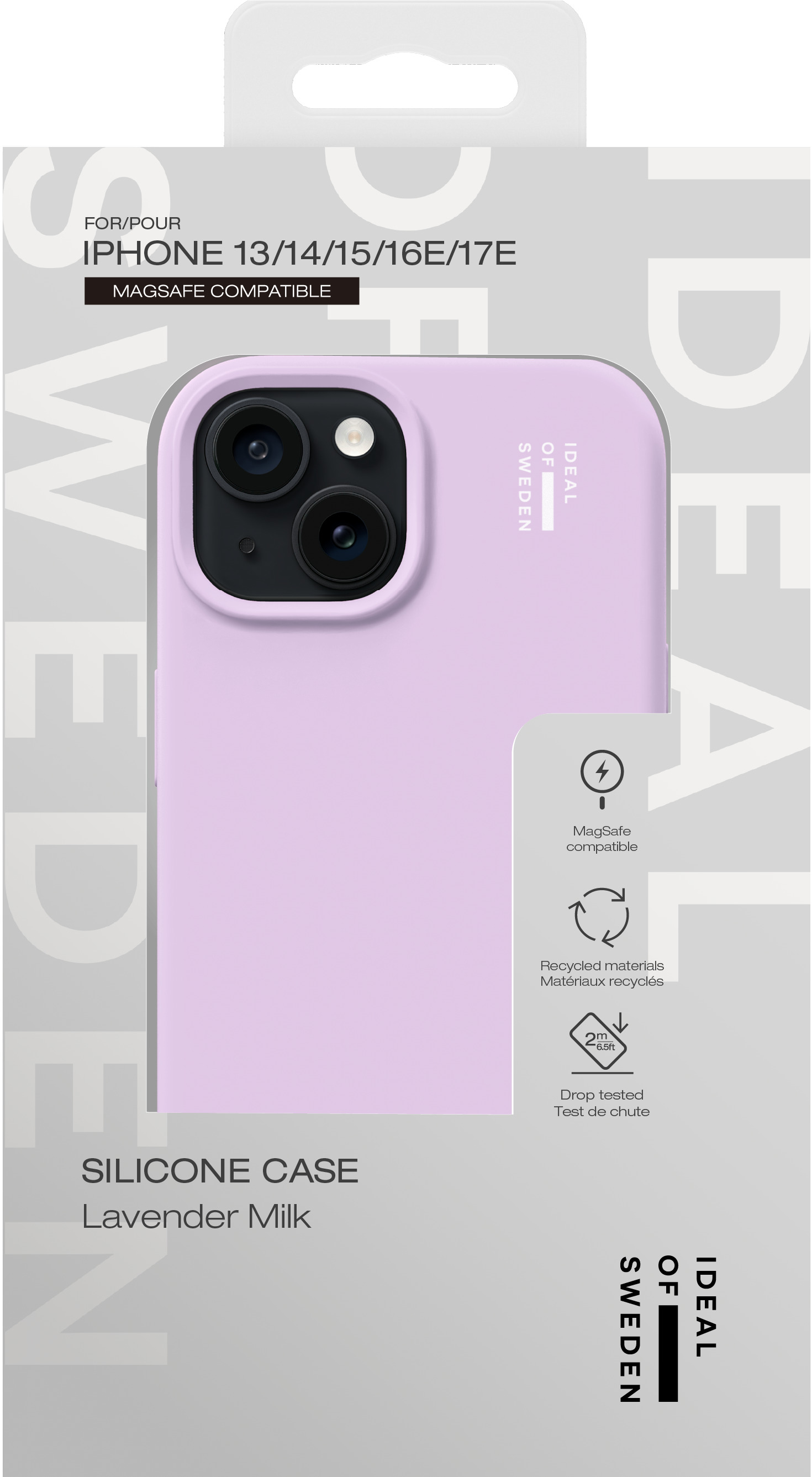 iDeal of Sweden Silicone Case MagSafe iPhone 13 / 14 / 15 / 16e / 17e Lavender Milk – image 5