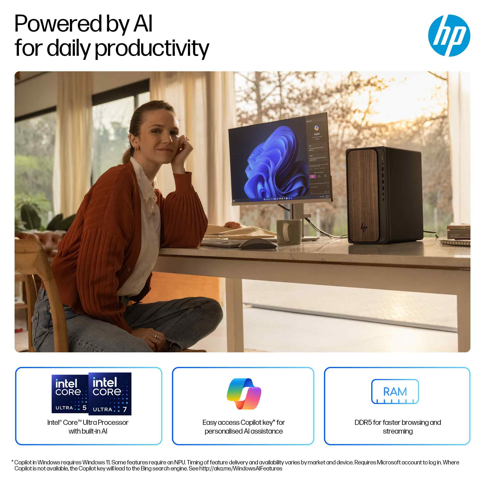 HP OmniDesk AI M03-0002na PC Intel Core Ultra 7 265 16 GB DDR5-SDRAM 2 TB SSD Windows 11 Home Tower AI PC Black image 9