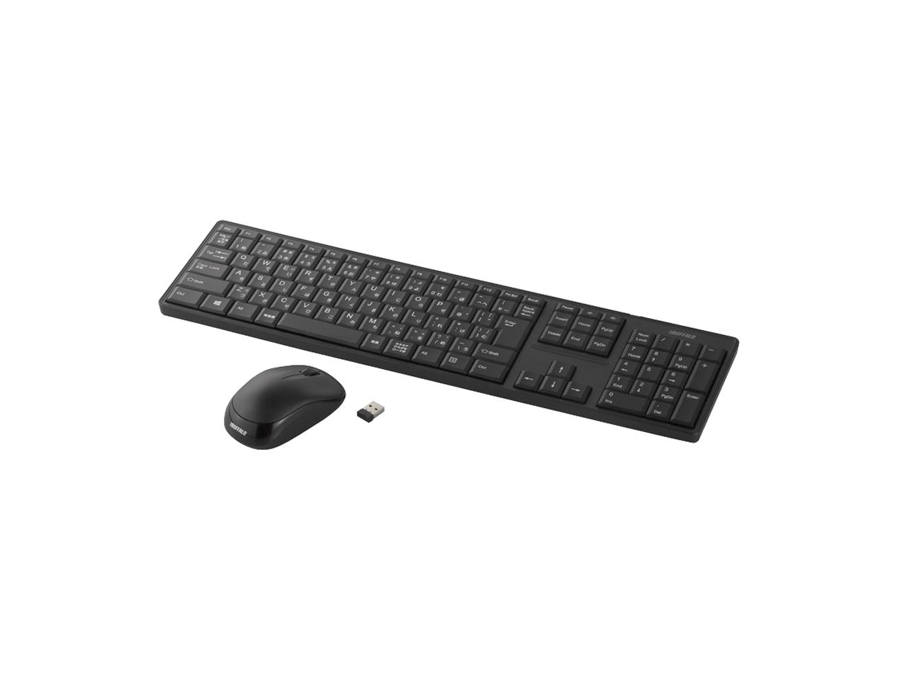 Buffalo BSKBW100SBK keyboard Mouse included RF Wireless QWERTY Japanese Black