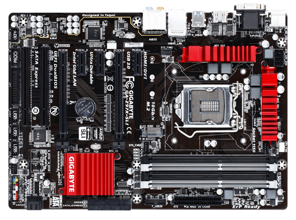 GIGABYTE GA-Z97X-SLI motherboard Intel® Z97 LGA 1150 (Socket H3) ATX – image 1