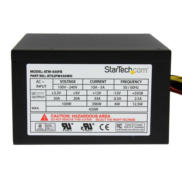 StarTech.com 430 Watt ATX12V 2.3 80 Plus Computer Power Supply w/ Active PFC – image 3