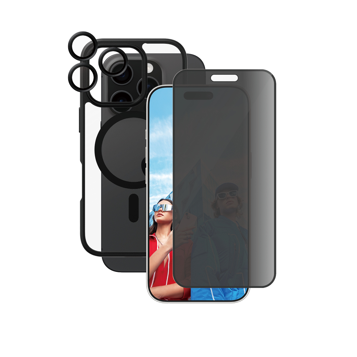 PanzerGlass ® | CARE by ® Flagship 3-in-1 Privacy Bundle iPhone 16 Pro Clear screen protector Apple 1 pc(s)