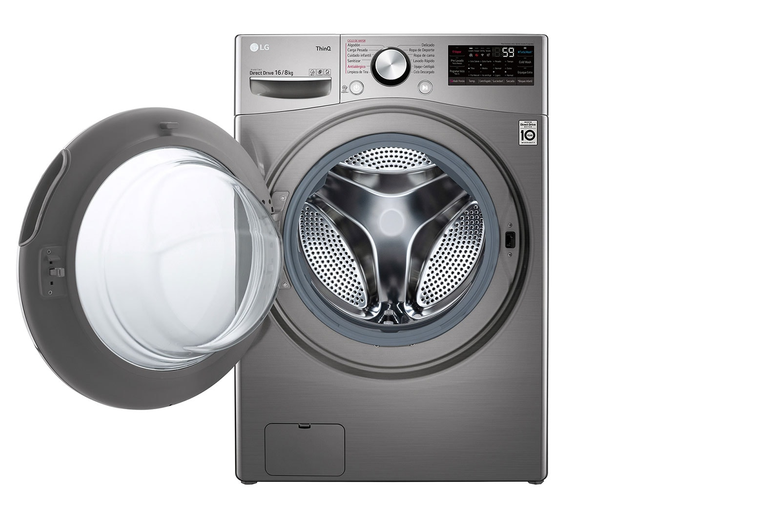 LG WD16SG2S6 washer dryer Freestanding Front-load Silver – image 2