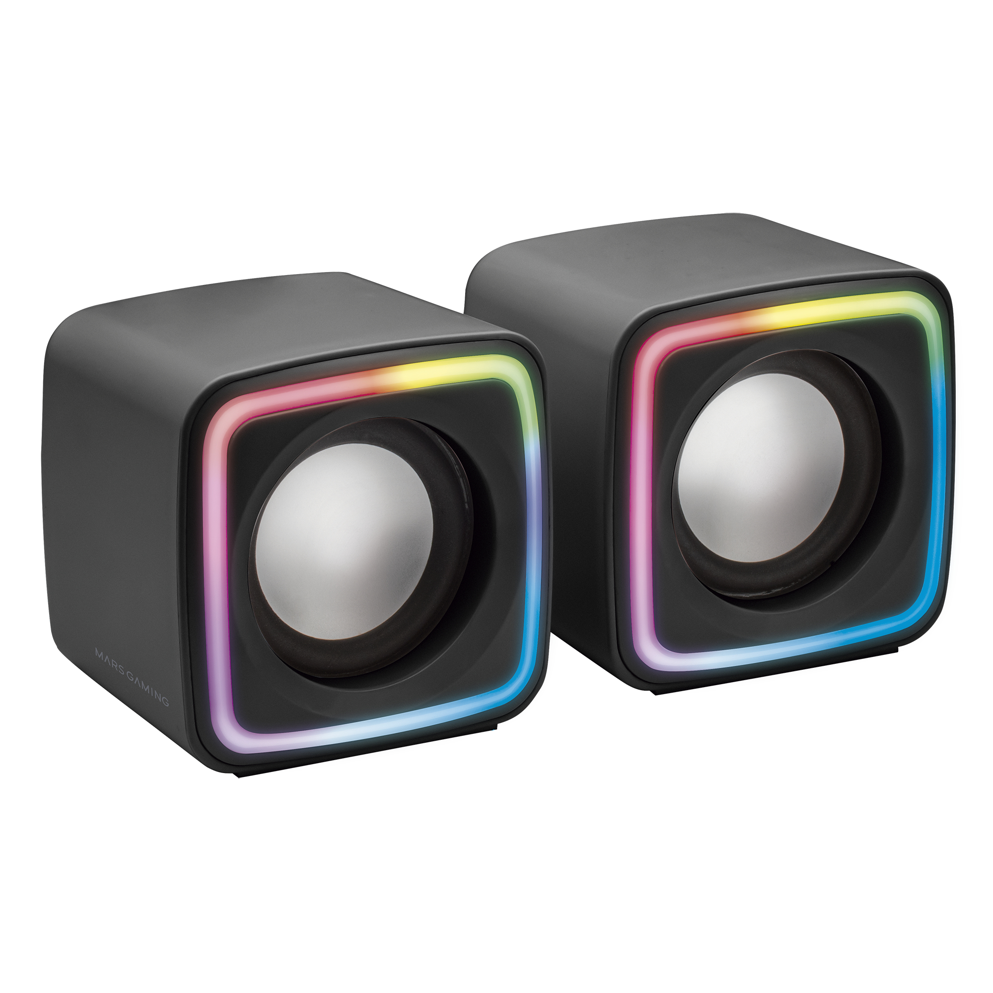 Mars Gaming MSCUBE Black Compact RGB Gaming Speakers – image 1