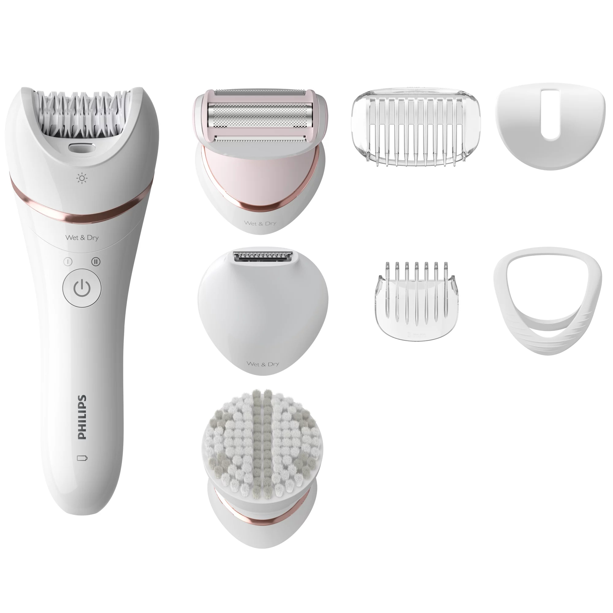 Philips Epilator Series 8000 BRE735/01 Wet and dry epilator with 8 accessories
