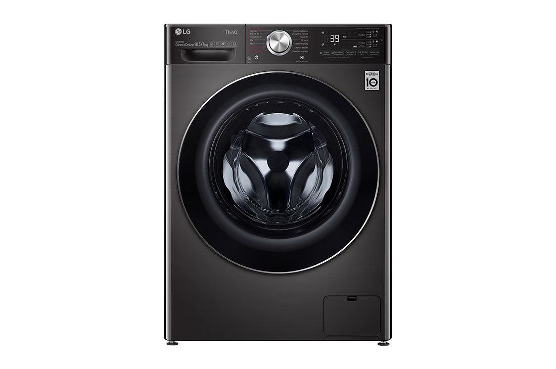 LG F4DV9510P2B washer dryer Freestanding Front-load Black – image 1