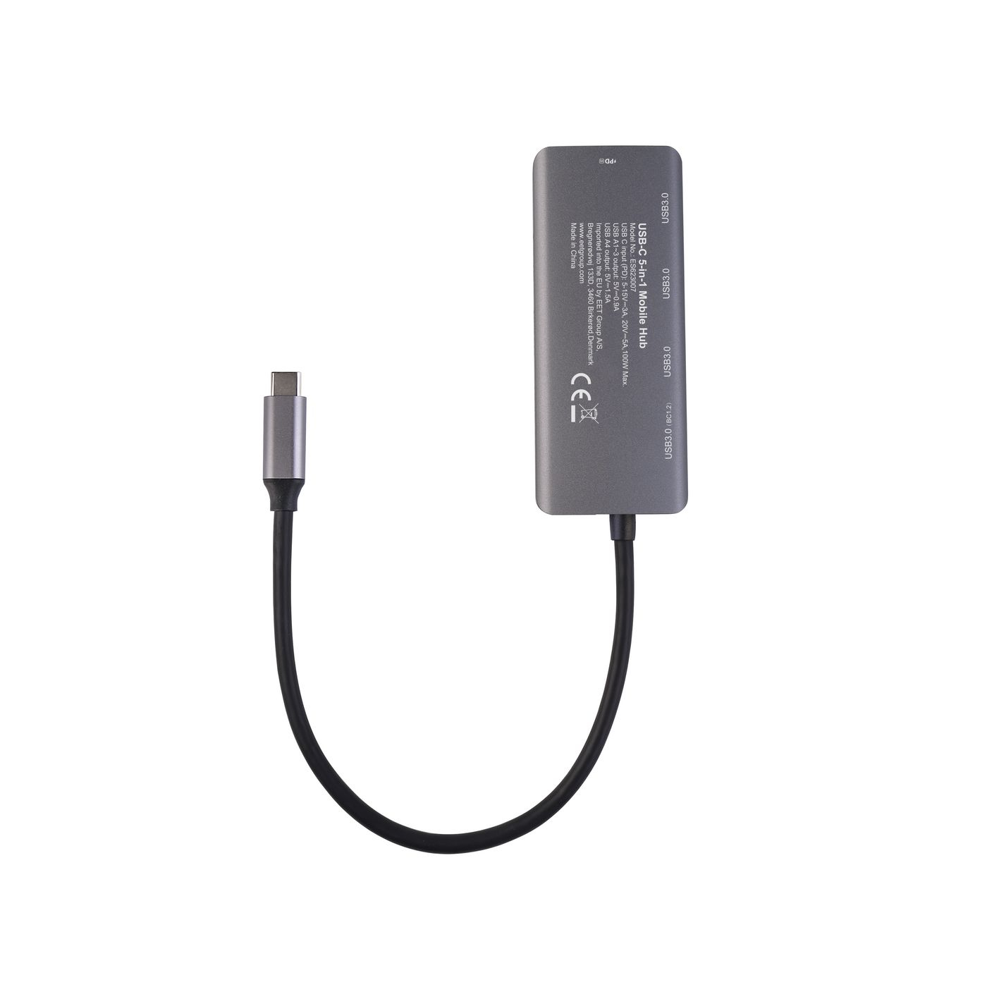 eSTUFF ES623007 interface hub USB 3.2 Gen 1 (3.1 Gen 1) Type-C 5000 Mbit/s Aluminium – image 2