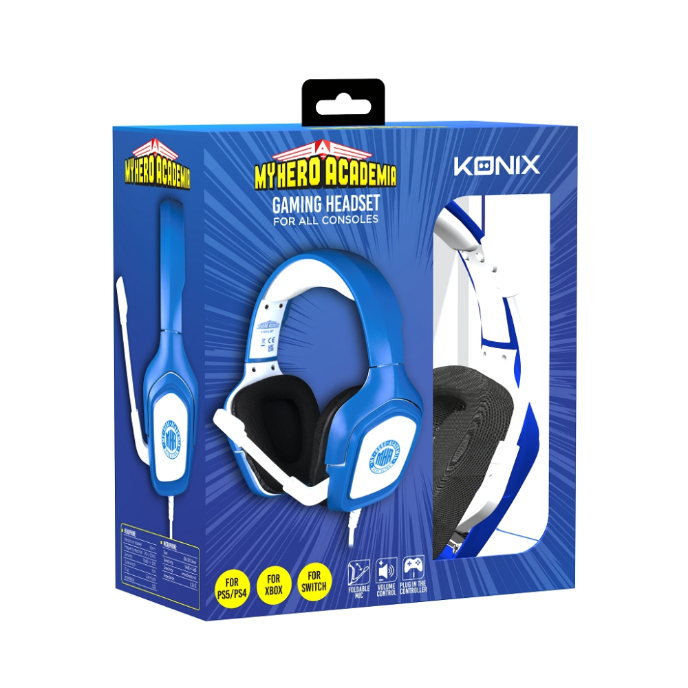 Konix My Hero Academia 80761117846 headphones/headset Wired Head-band Gaming Blue, White – image 5