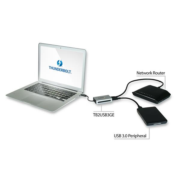 StarTech.com Thunderbolt to Gigabit Ethernet plus USB 3.0 - Thunderbolt Adapter – image 6
