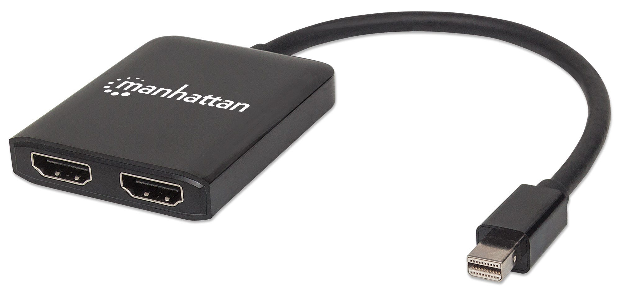 Manhattan Mini DisplayPort to 2-Port HDMI Splitter Hub with MST, 4K@30Hz, USB-A Powered, Video Wall Function, HDCP 2.2 – image 1