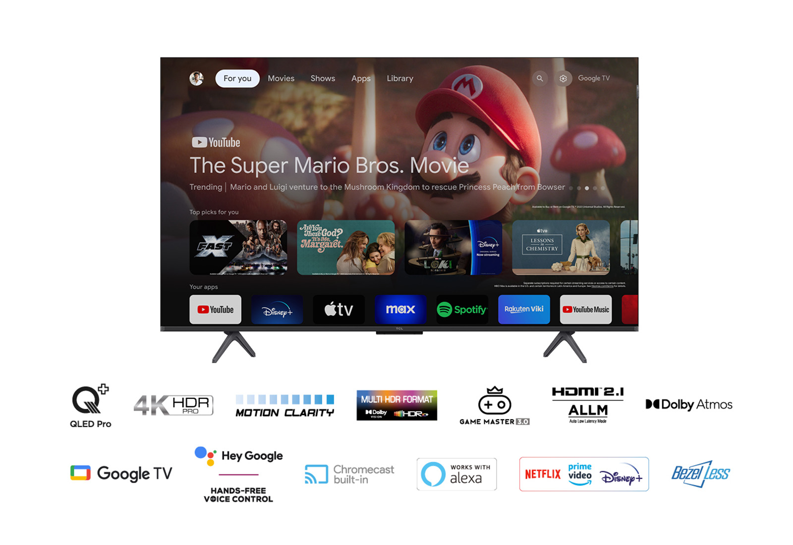 TV QLED Tcl 50C69B 126 cm 4K UHD 2024 Aluminium brossé — photo 9