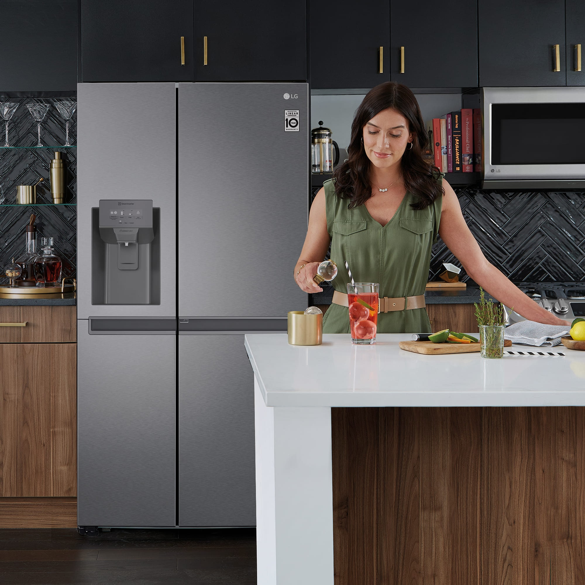 LG GSLV30PZXM side-by-side refrigerator Freestanding – image 6