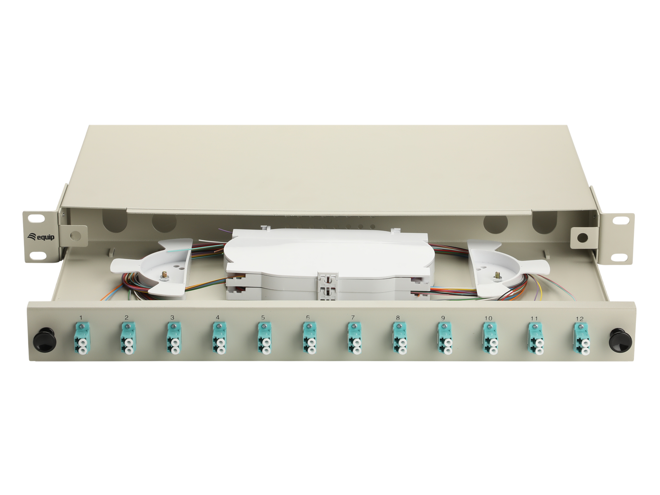 Equip LWL-Spleißkasten 12-Port LC-Duplex OM3 1U komplett  gr