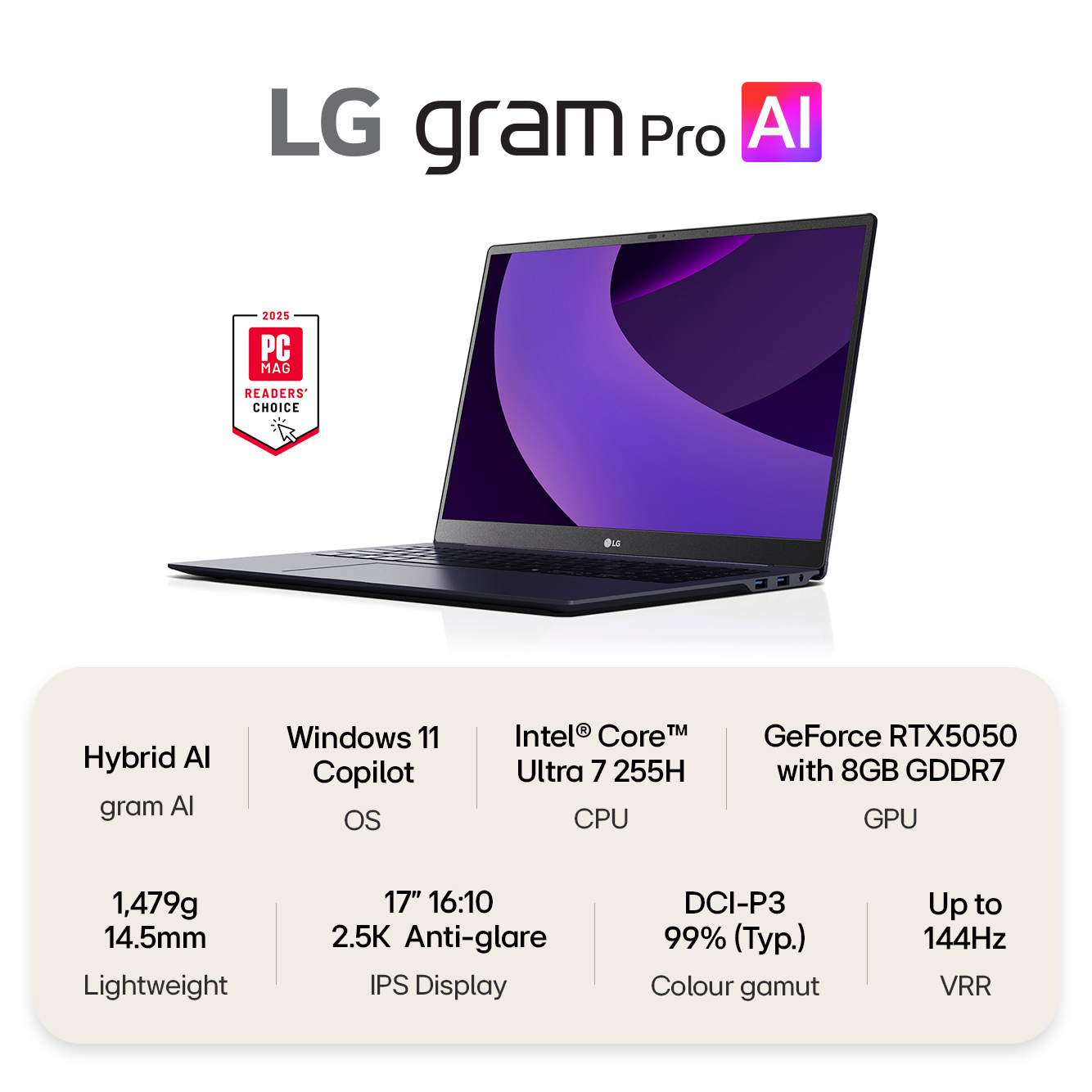 LG Gram Pro 17 INCH U7 32GB 1TB RTX5050 – image 3