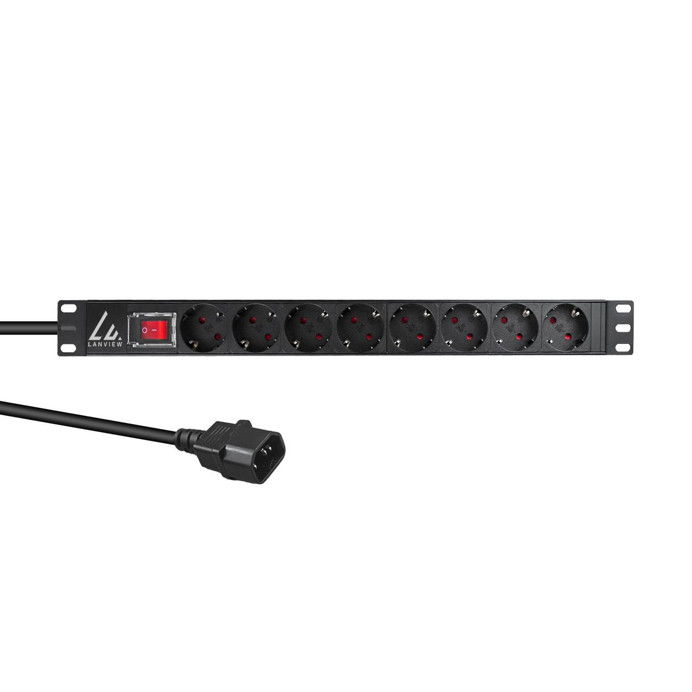 Lanview LVR-2MSCH-SCH-C13-8 power distribution unit (PDU) 8 AC outlet(s) 1U Black – image 2