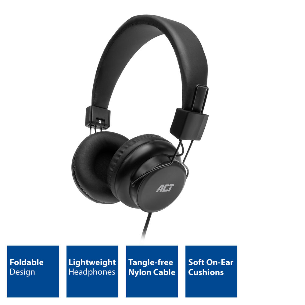 ACT Foldable stereo headphones with – image 2
