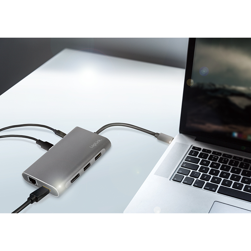LogiLink UA0382 laptop dock/port replicator Wired USB 3.2 Gen 1 (3.1 Gen 1) Type-C Silver – image 6