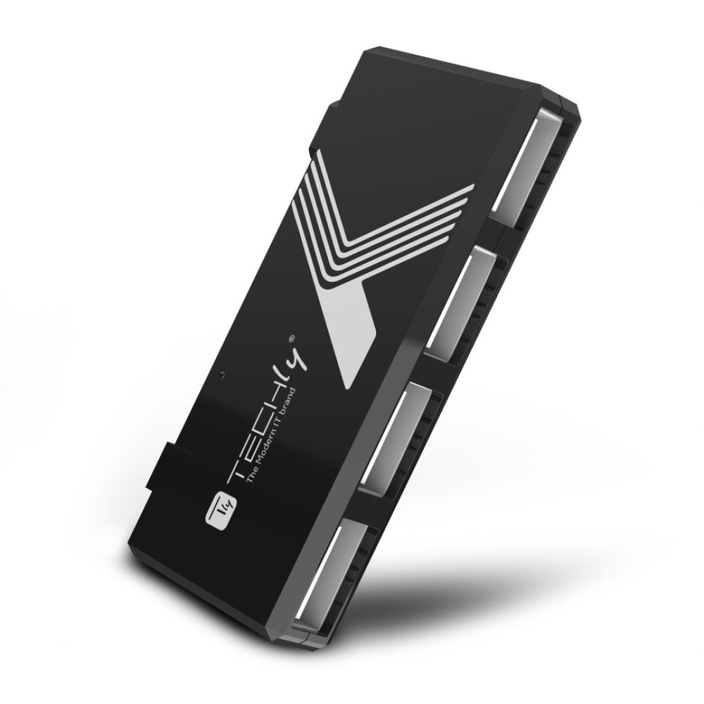Techly Mini Hi Speed USB Hub 4 Ports Black IUSB2-HUB4-BKTY – image 8
