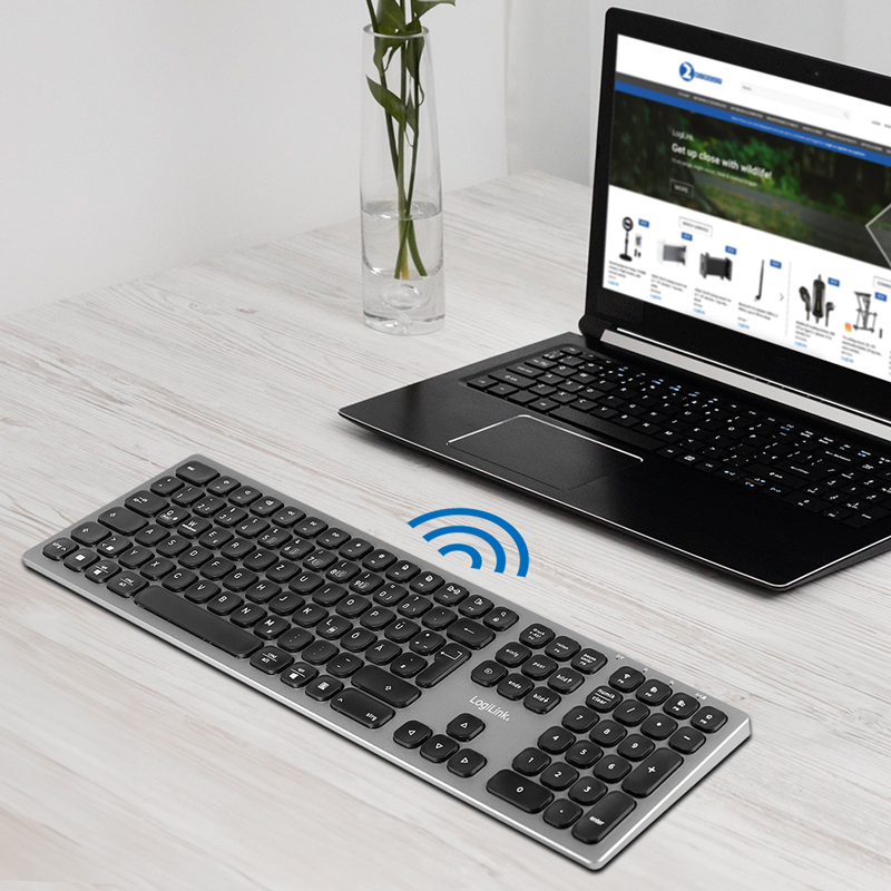 LogiLink ID0213 keyboard Home/Office RF Wireless + Bluetooth QWERTZ German Grey – image 7