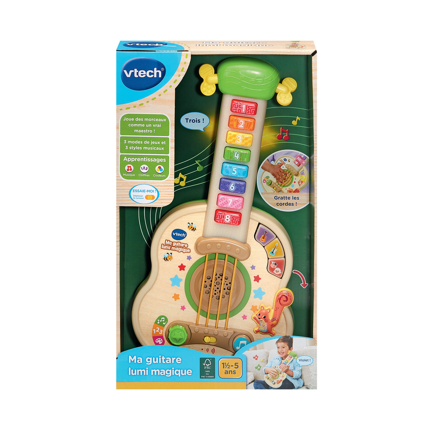 VTech MA GUITARE LUMI MAGIQUE (JOUET AVEC PARTIE BOIS CERTIFIE FSC) – image 2