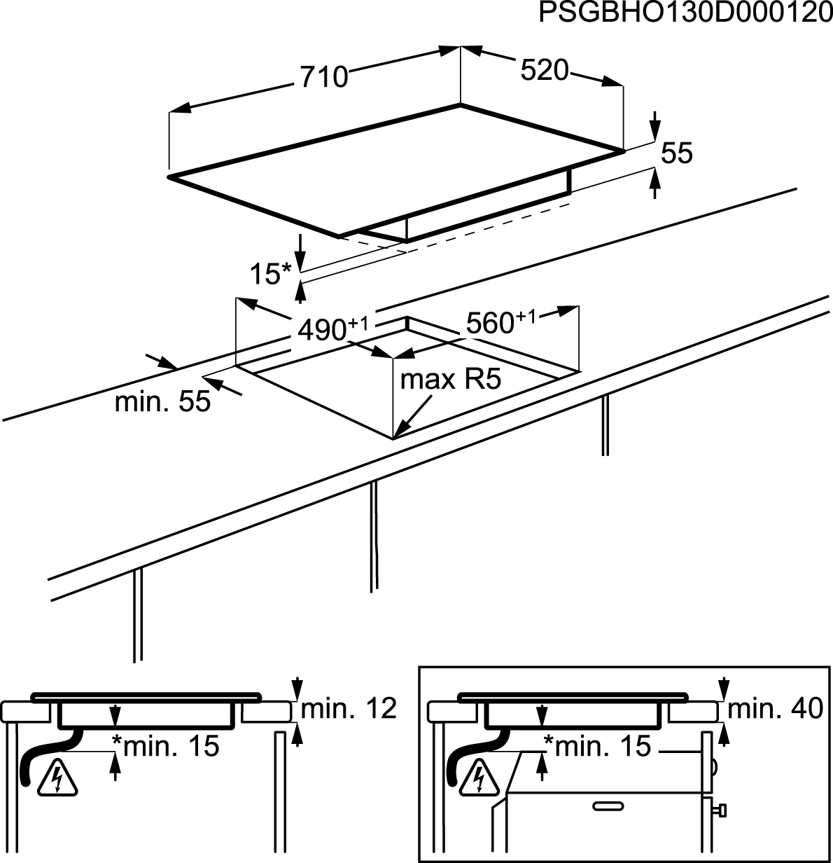 AEG HKL75410FB Black, Stainless steel Built-in Zone induction hob 4 zone(s) – image 4