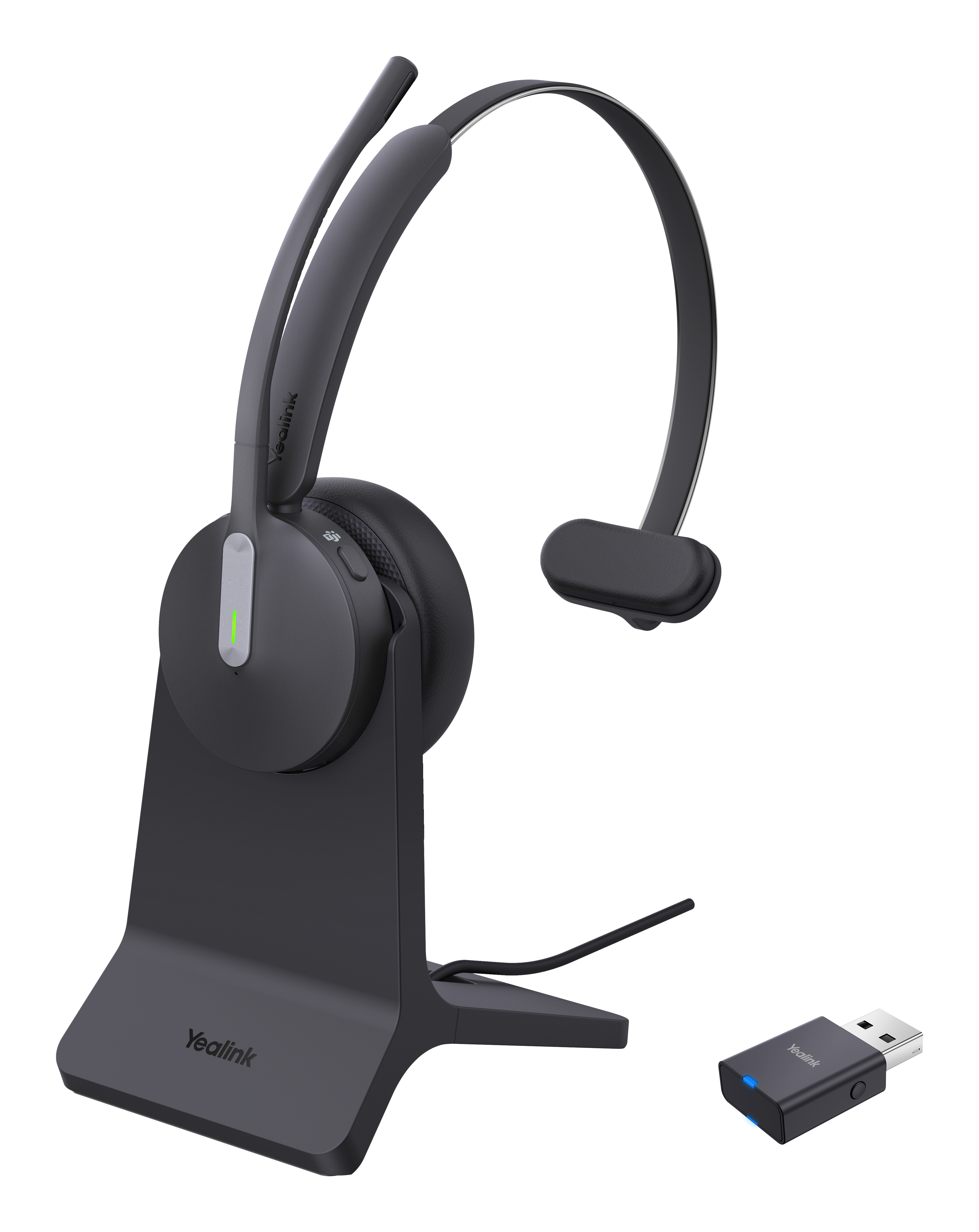 Yealink WH64 Hybird Mono with Charging Stand Teams Auricolare Wireless A Padiglione Ufficio USB tipo-C Bluetooth Base di ricari