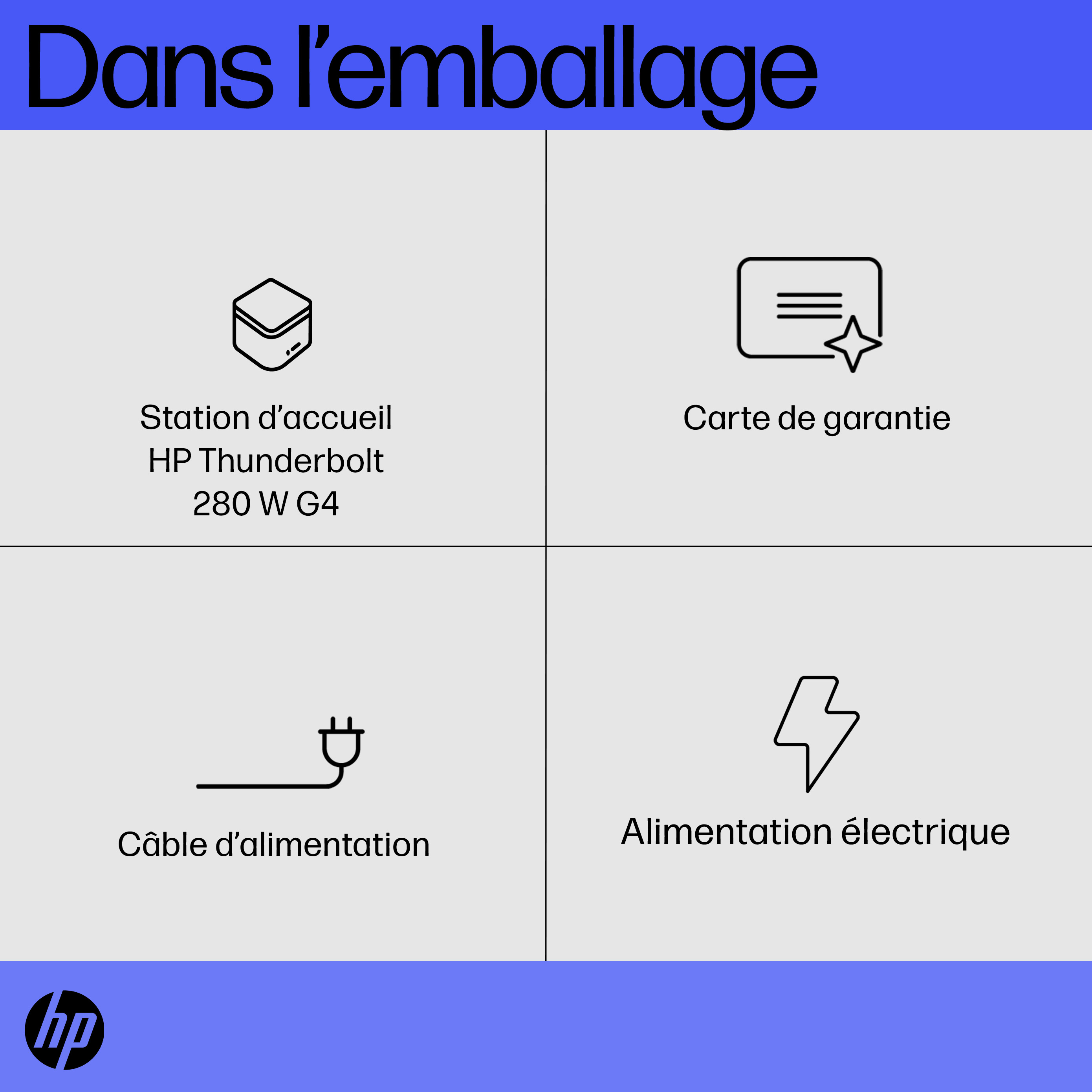 HP Thunderbolt Dock 280W G4 w/Combo Cable. Connectivity technology: Wired, Host interface: Thunderbolt 4. Product colour: 