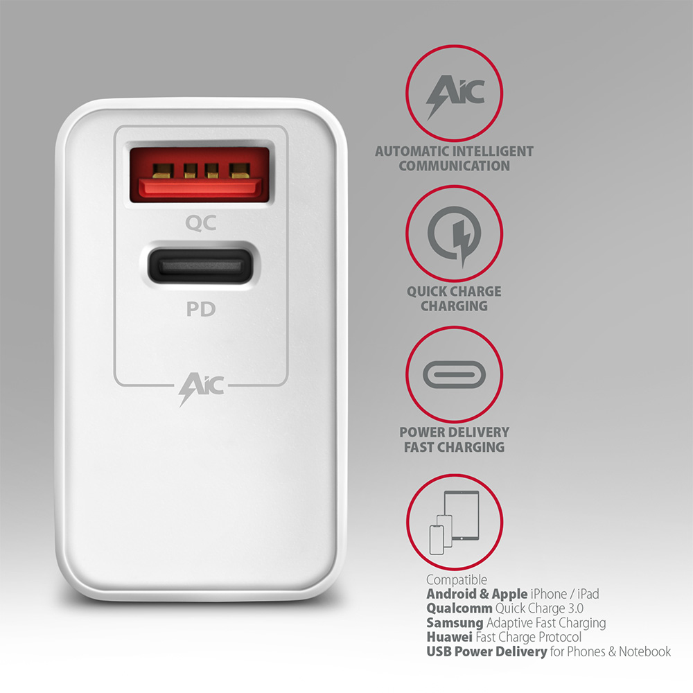 Axagon ACU-PQ22W mobile device charger Smartphone White AC Fast charging Indoor – image 4