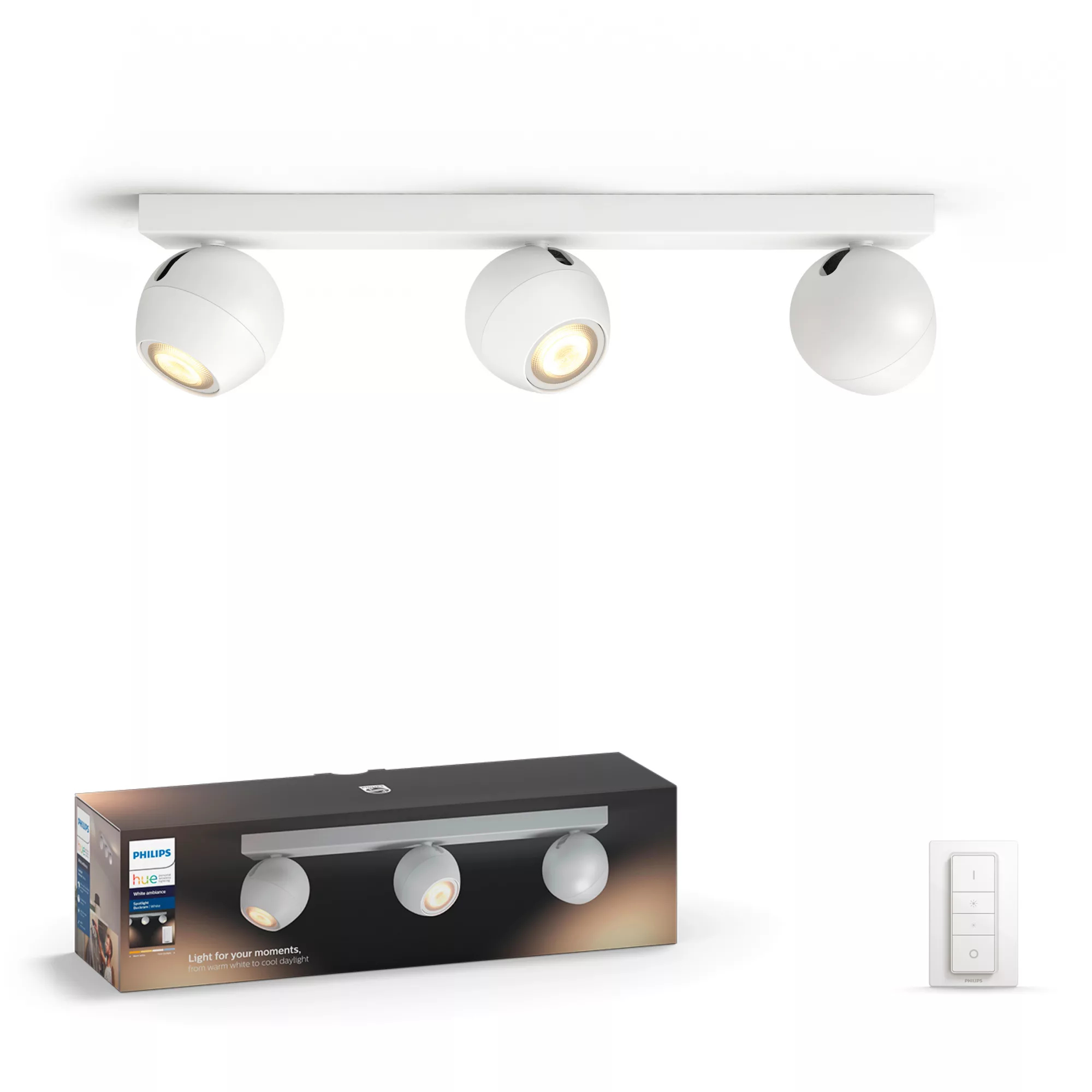 Philips by Signify Philips Hue White ambience Buckram triple spotlight