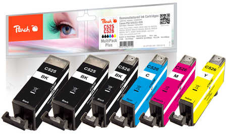Peach PI100-249 ink cartridge 6 pc(s) Compatible Black, Cyan, Magenta, Photo black, Yellow