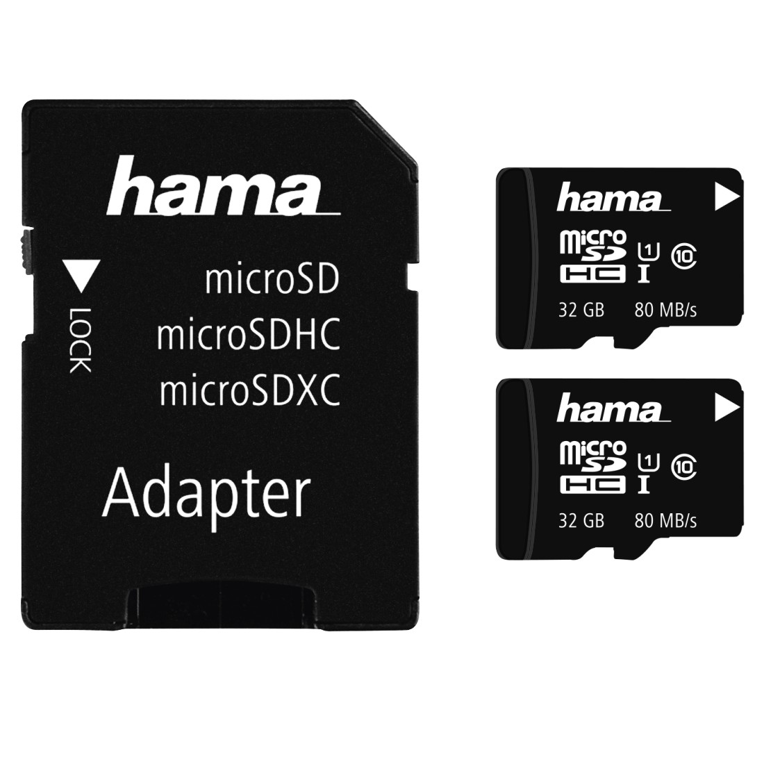 Hama microSDHC 32GB Class 10 UHS-I 80 MB/s + Adapter/Photo, pack of 2