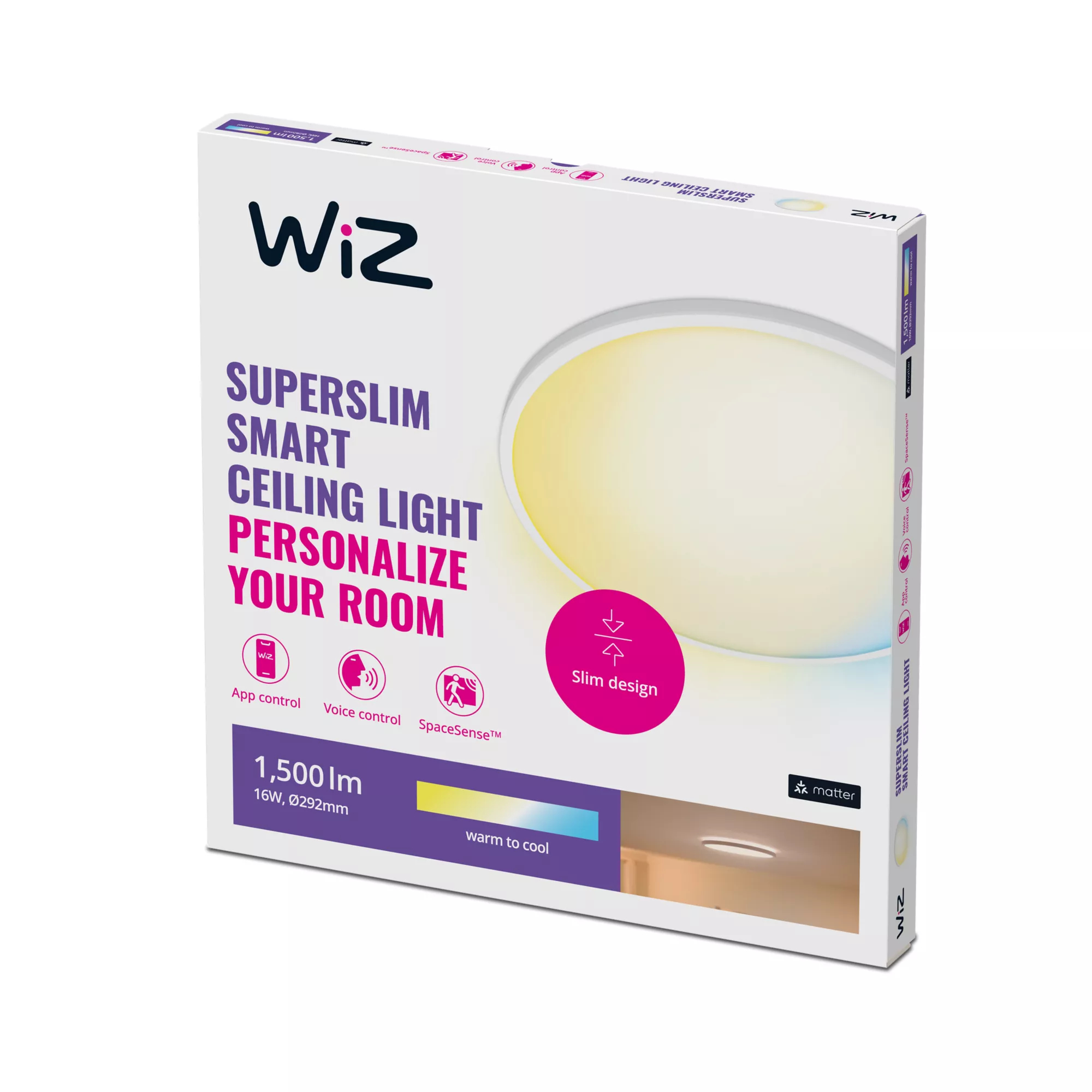 WiZ 8719514553156 smart lighting Smart ceiling light Wi-Fi/Bluetooth – image 3