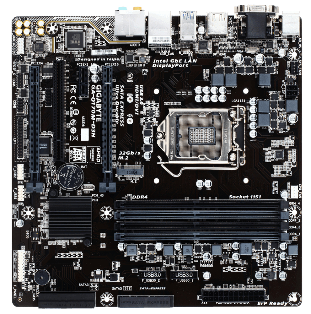 GIGABYTE GA-Q170M-D3H motherboard Intel® Q170 LGA 1151 (Socket H4) ATX – image 2