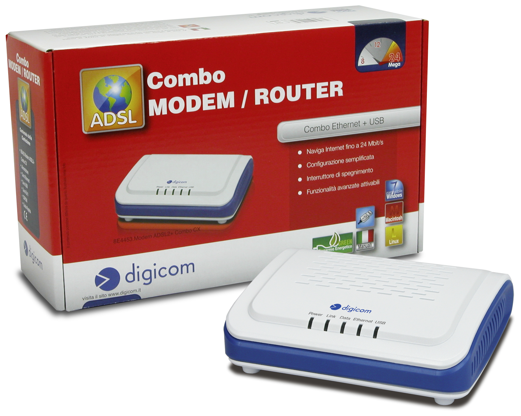 Digicom 8E4453 wired router Fast Ethernet Blue, White – image 3