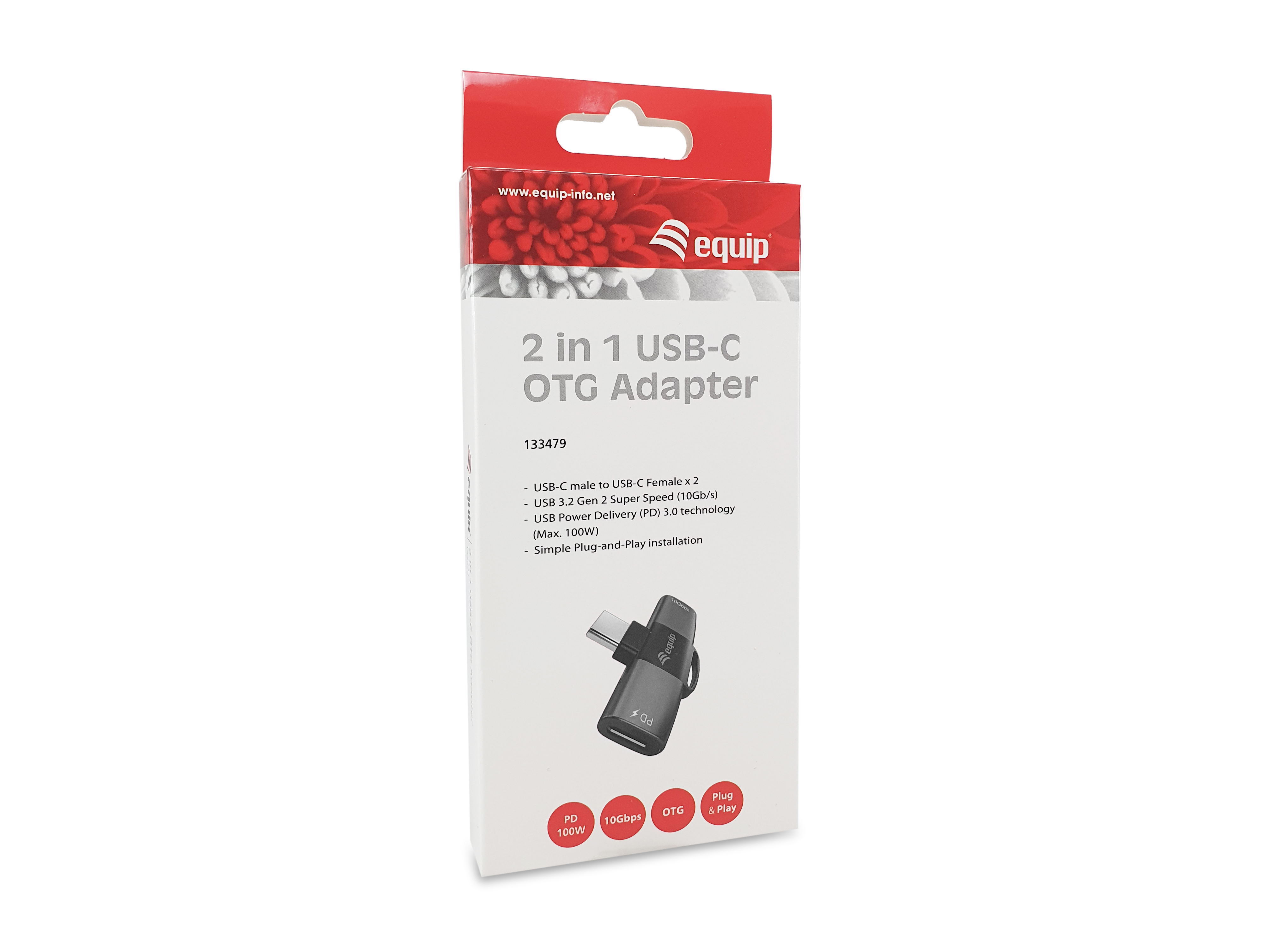 2-in-1-USB-C-OTG-Adapter, PD 100 W, 10 Gbit/s