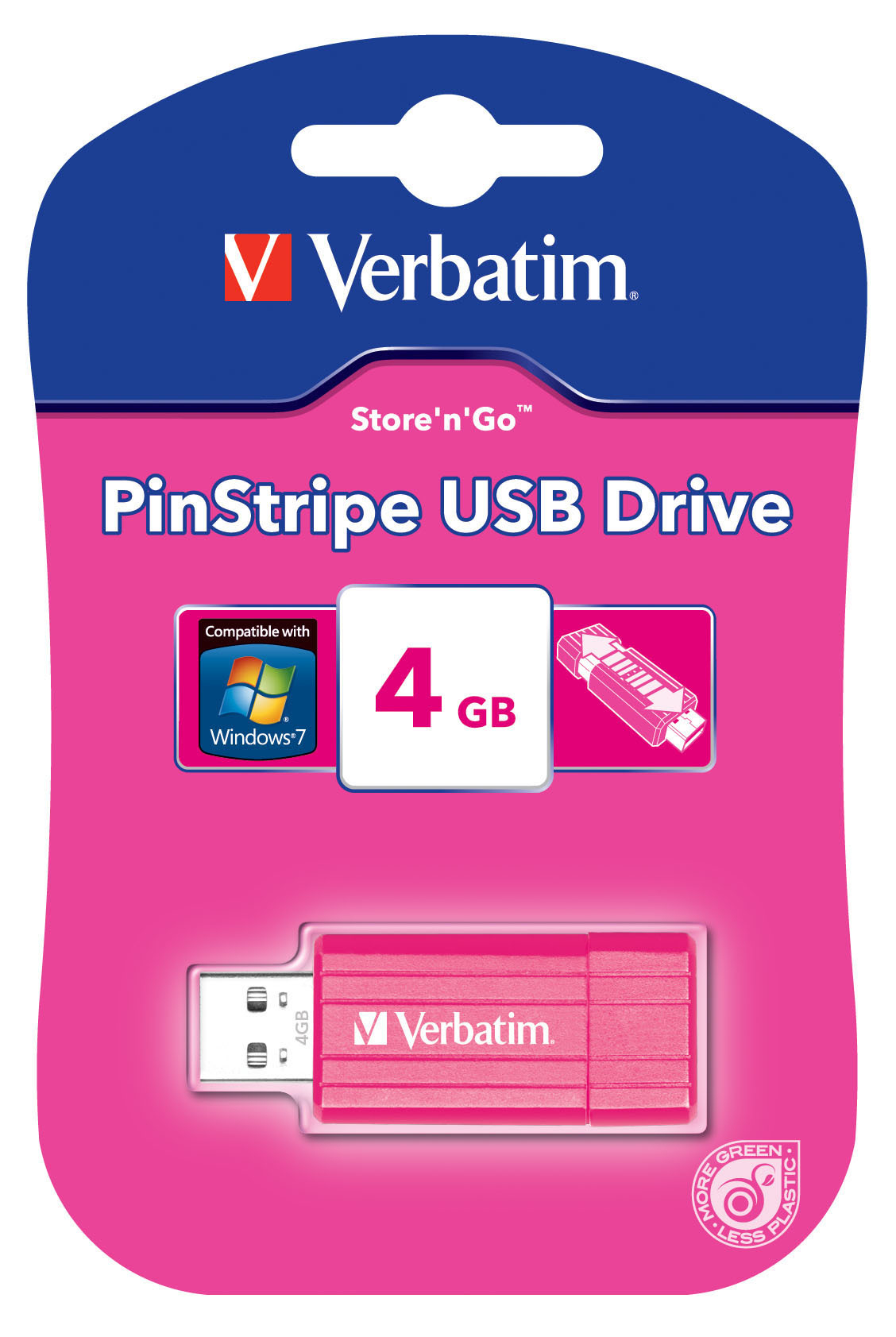 Verbatim PinStripe USB Drive 4GB - Hot Pink – image 2
