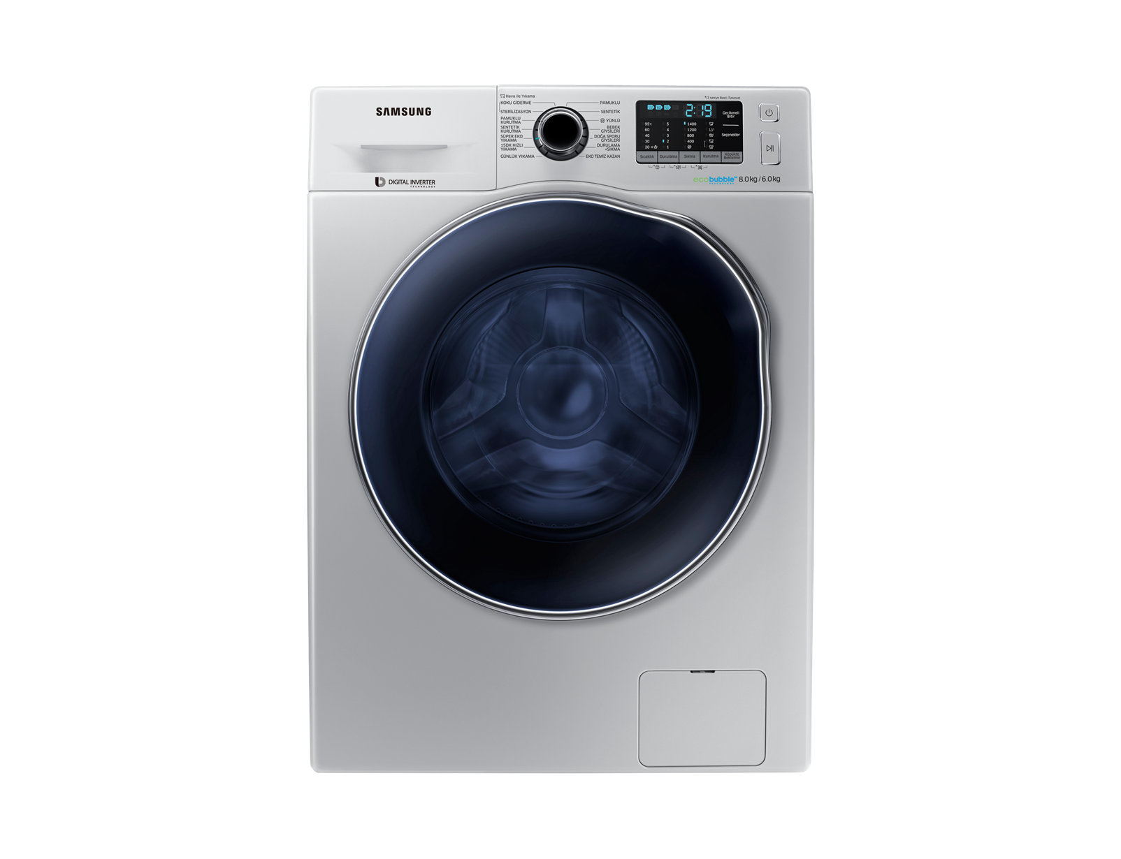 Samsung WD80J5410AS washer dryer Freestanding Front-load Silver – image 1