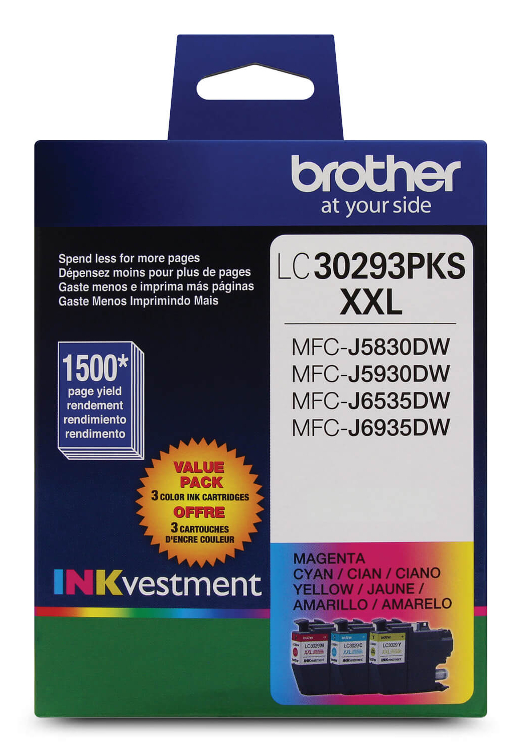 Brother LC30293PKS ink cartridge 3 pc(s) Original Extra (Super) High Yield Cyan, Magenta, Yellow – image 2