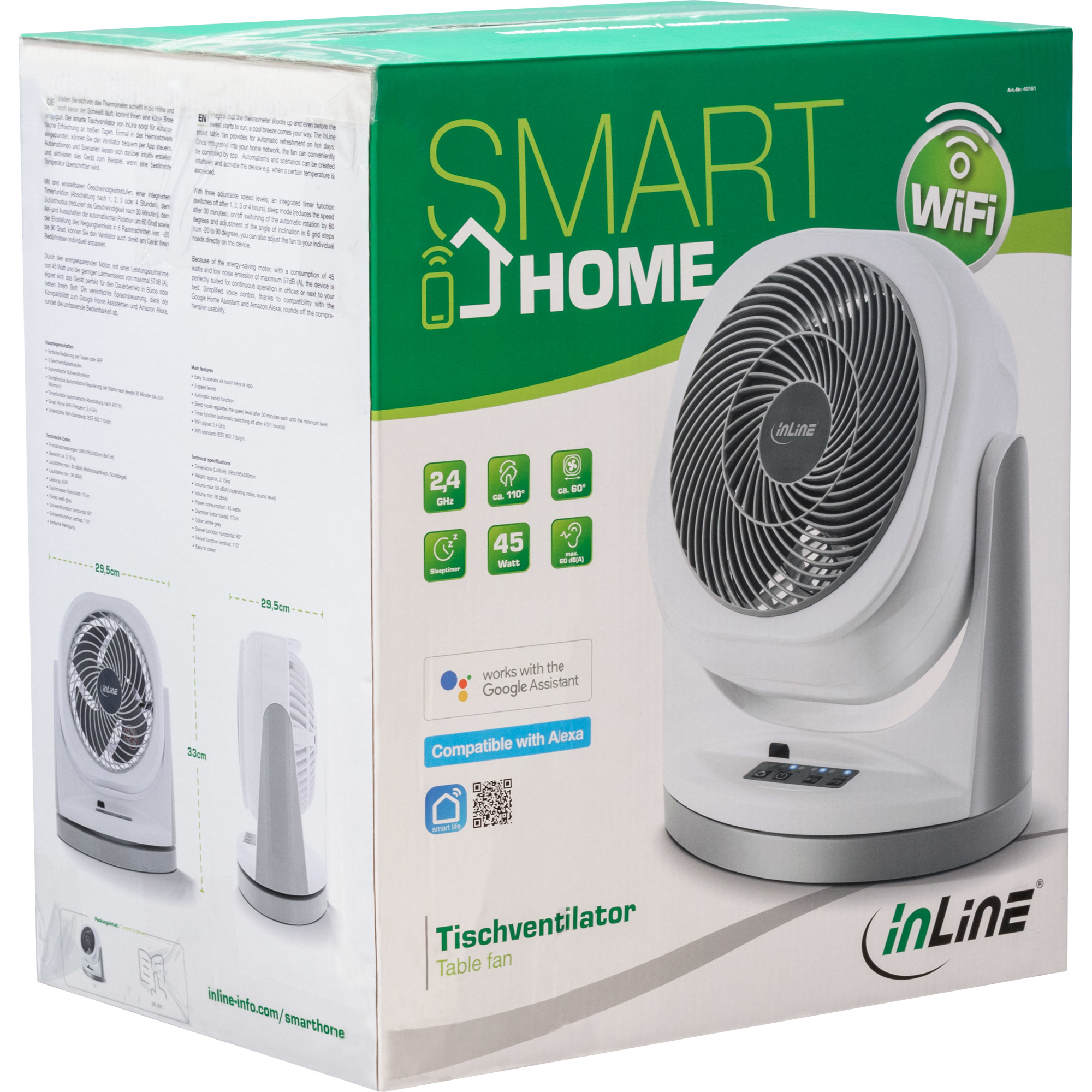 InLine SmartHome Table fan white/grey – image 5