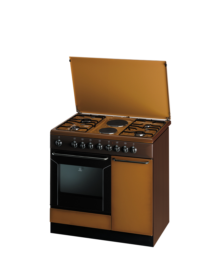 Indesit K9B11SB(B)/I cooker Freestanding cooker Electric Gas Brown