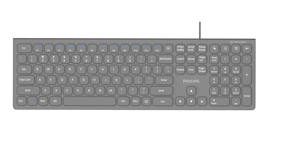 Philips 3000 series SPK6327G/93 keyboard Universal USB QWERTY English Grey – image 1