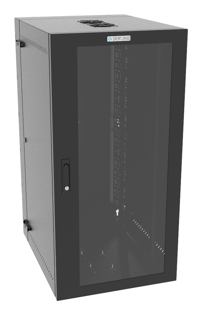 Vertiv VR Rack GL48WMCMP-B-SH-AF-CM rack cabinet 25U Wall mounted rack Black – image 1