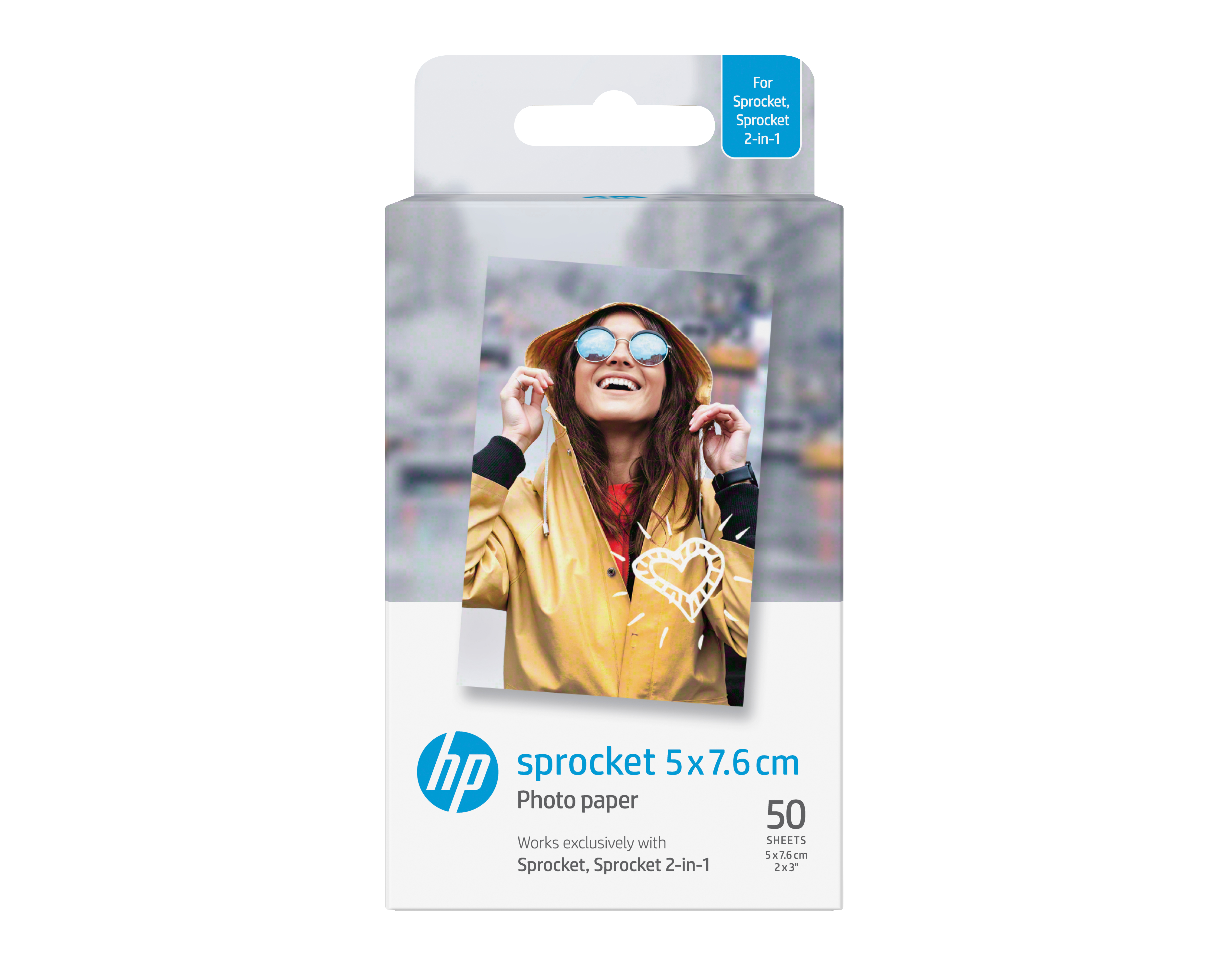 HP ZINK Sticky-backed Photo Paper-50 sht/5 x 7.6 cm (2 x 3 in)